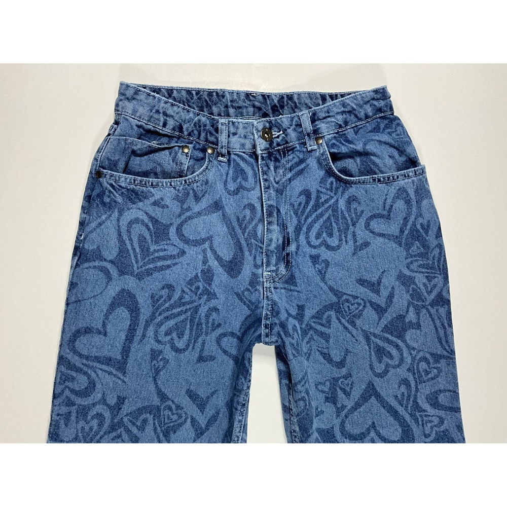The Ragged Priest Crush Jeans High Waisted Straight Leg Womens 28 Wavy Heart - Picture 12 of 16